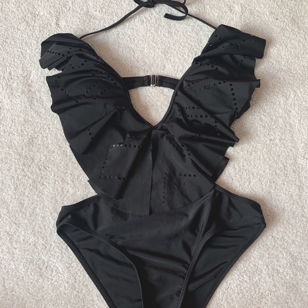 Black Low Cut One Piece